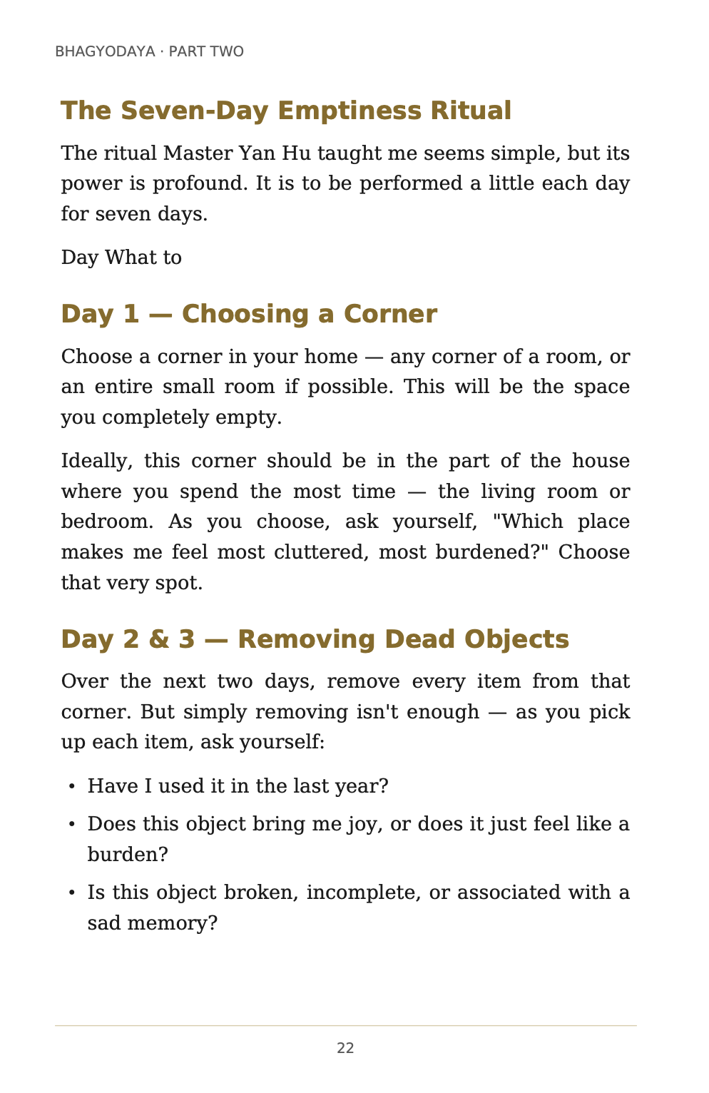 The Seven-Day Emptiness Ritual