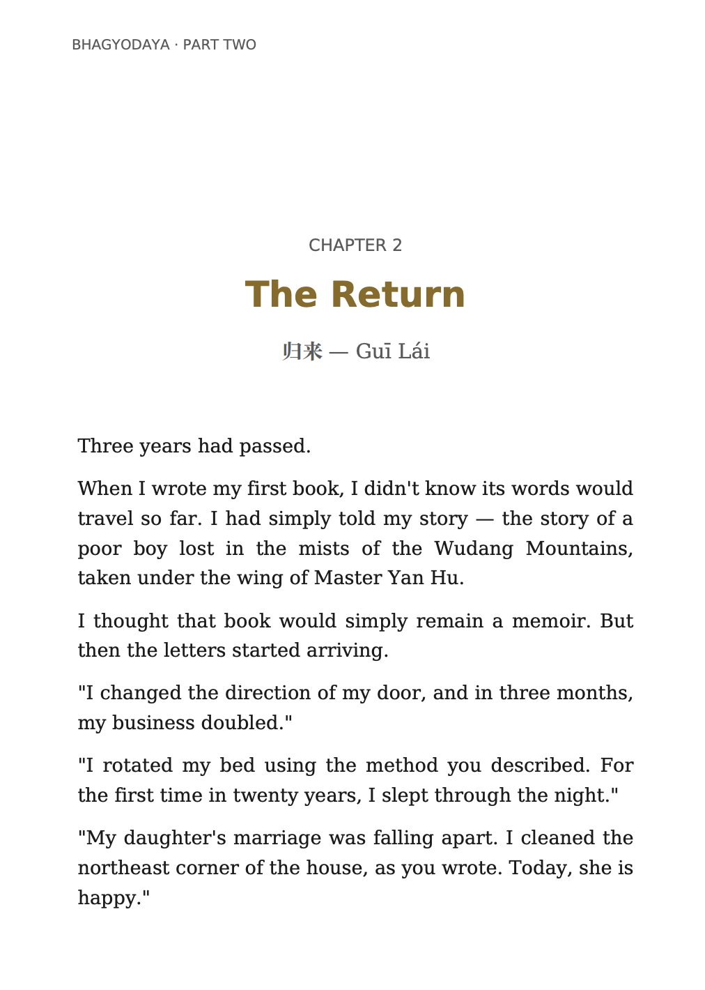Chapter 2 — The Return